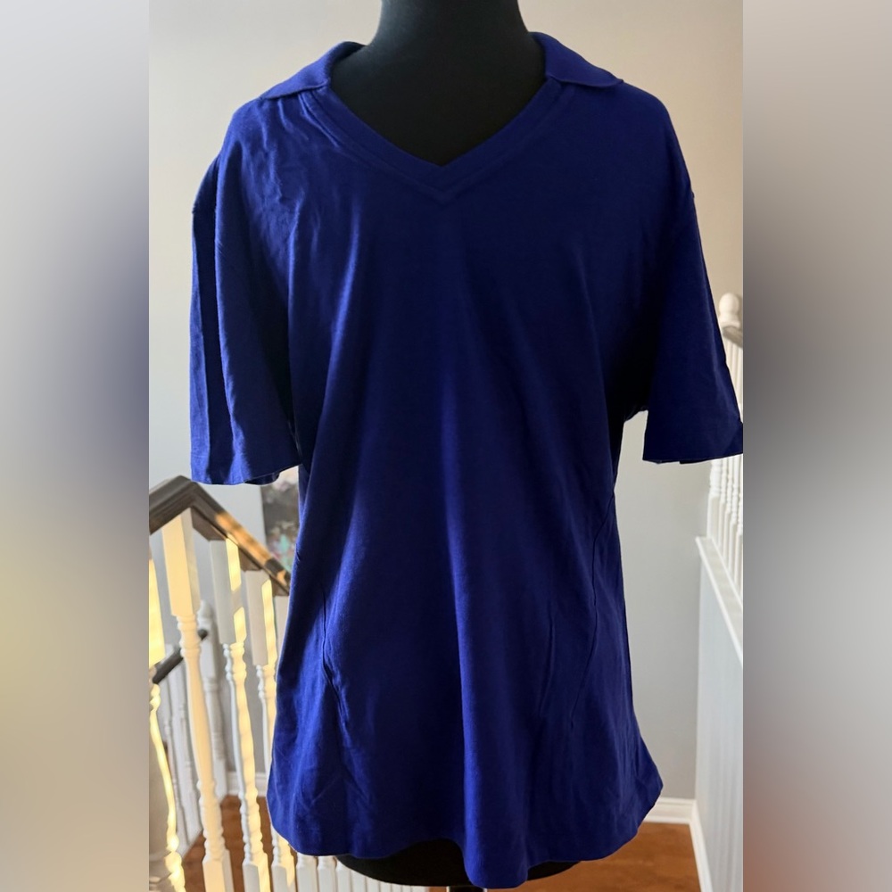 KIT  and ACE Blue V-Neck Shirt